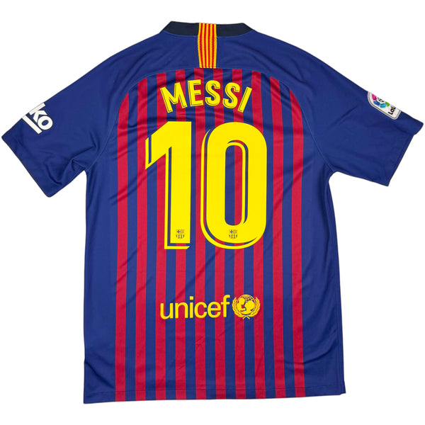 2018-19 Barcelona Thuis Shirt Messi - Oldschool Voetbalshirts