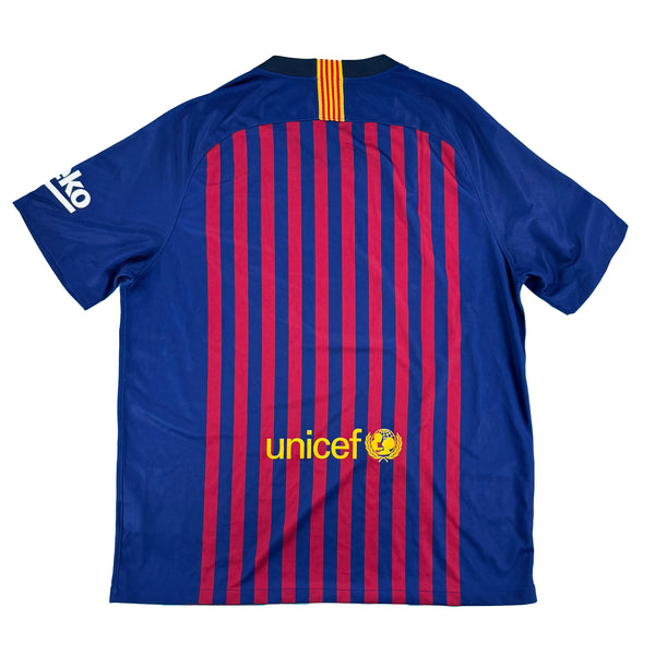 2018-19 Barcelona Thuis Shirt - 9/10 - (XL) - Oldschool Voetbalshirts