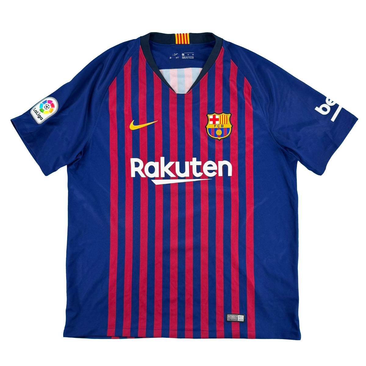2018-19 Barcelona Thuis Shirt - 9/10 - (XL) - Oldschool Voetbalshirts