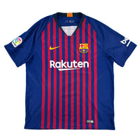2018-19 Barcelona Thuis Shirt - 9/10 - (XL) - Oldschool Voetbalshirts