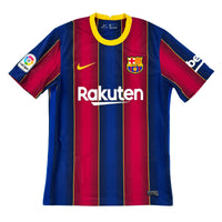 2020-21 Barcelona Thuis Shirt Messi - 9/10 - (L) - Oldschool Voetbalshirts