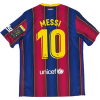 2020-21 Barcelona Thuis Shirt Messi #10 - Nieuw - (L) - Oldschool Voetbalshirts