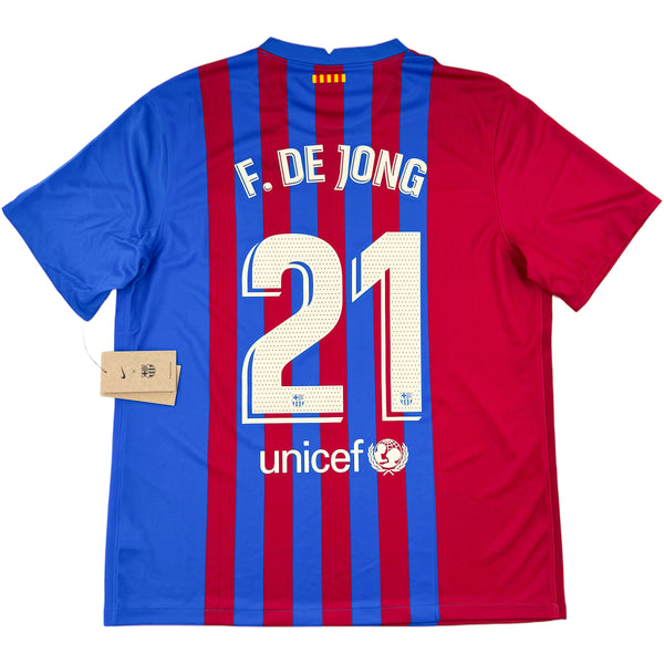 2021-22 Barcelona Thuis Shirt F. De Jong - Oldschool Voetbalshirts