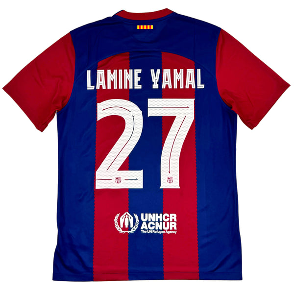 2023-24 Barcelona Thuis Shirt Yamal - Oldschool Voetbalshirts