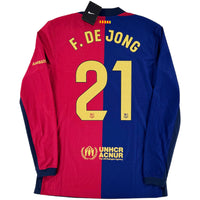 2024-25 Barcelona Player Issue Thuis Shirt F. De Jong - Nieuw - (M & L)