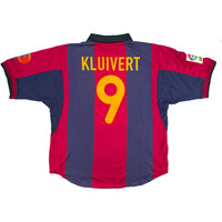 2000-01 Barcelona Thuis Shirt Kluivert #9 - 7/10 - (XL) - Oldschool Voetbalshirts