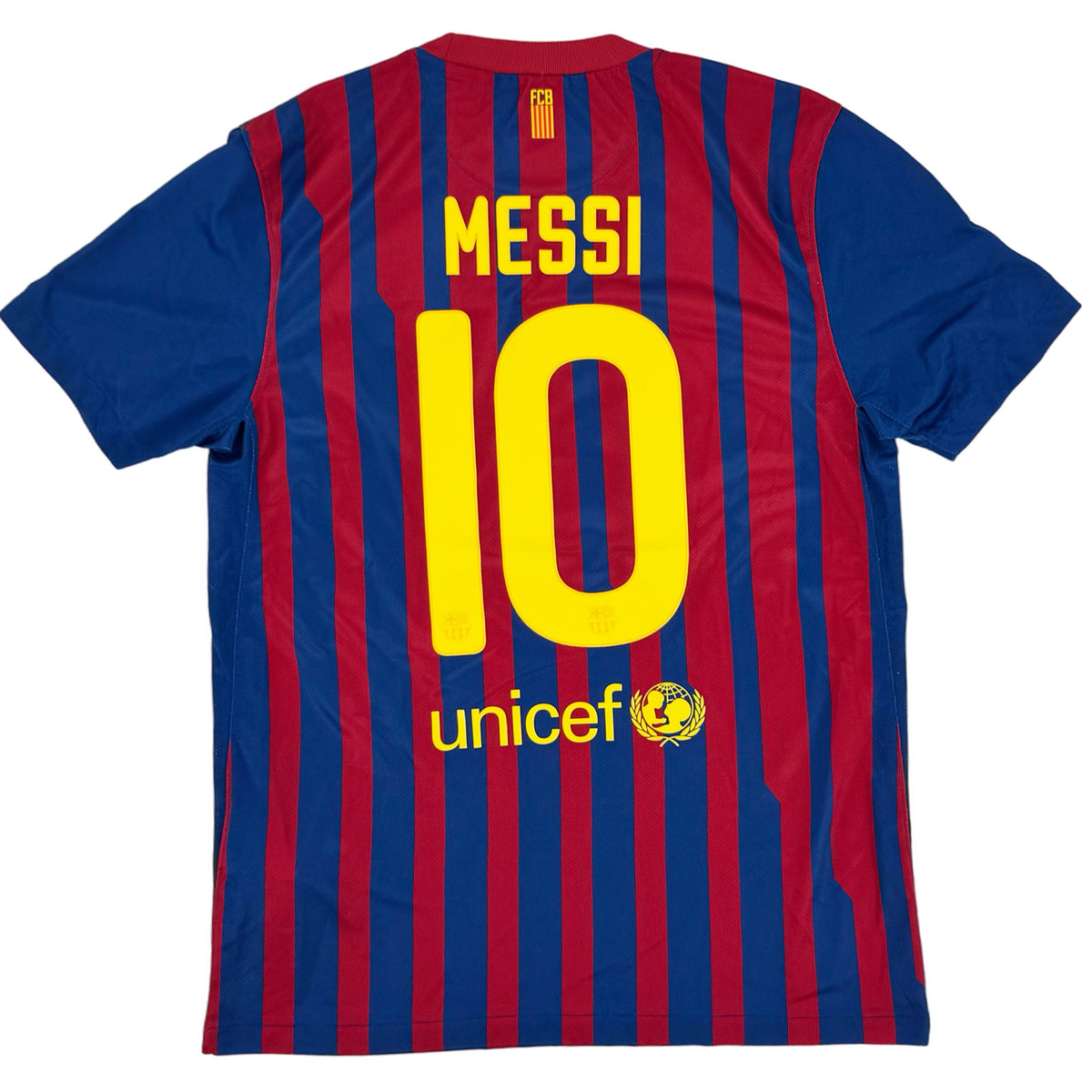 2011-12 Barcelona Thuis Shirt Messi #10 - 9/10 - (M) - Oldschool Voetbalshirts