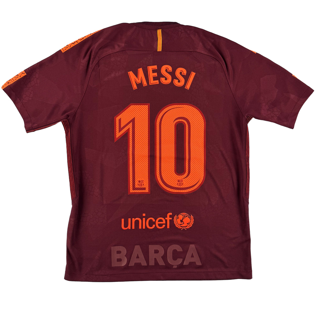 2017-18 Barcelona Derde Shirt Messi #10 - 8/10 - (M) - Oldschool Voetbalshirts