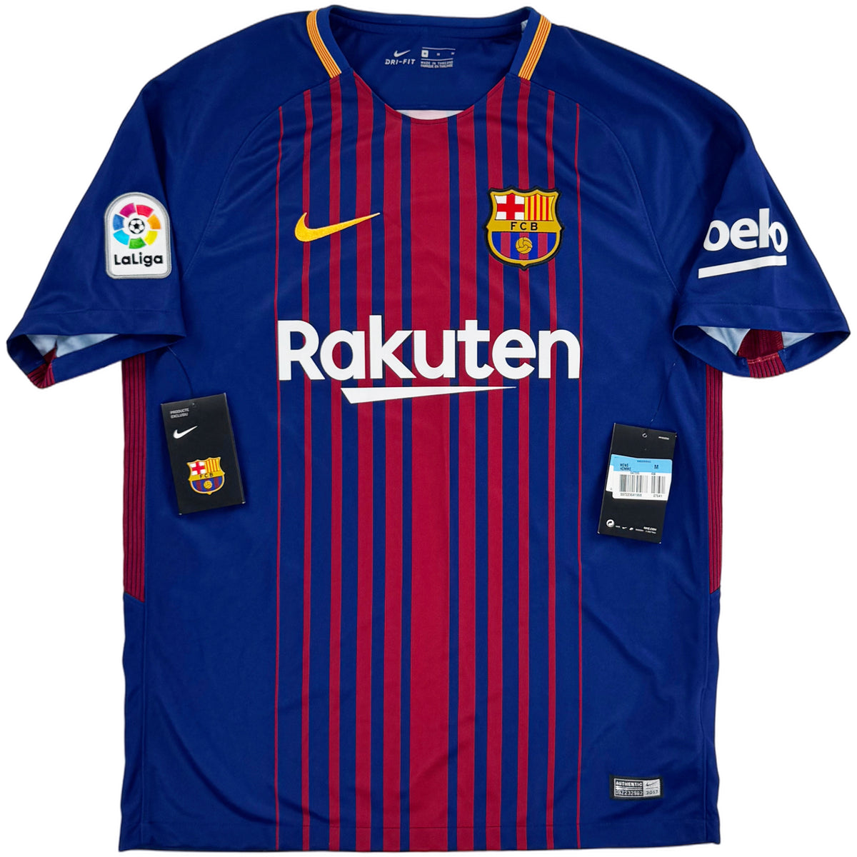 2017-18 Barcelona Thuis Shirt Messi #10 - Nieuw - (M) - Oldschool Voetbalshirts