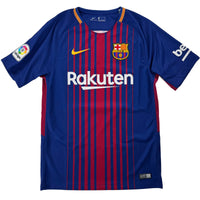 2017-18 Barcelona Thuis Shirt Messi #10 - 9/10 - (S) - Oldschool Voetbalshirts