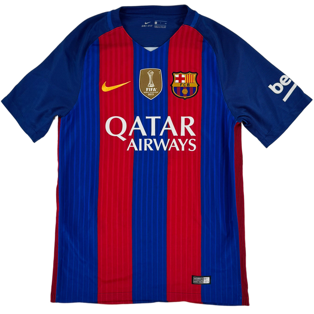 2016-17 Barcelona Thuis Shirt Neymar Jr #11 - 9/10 - (S) - Oldschool Voetbalshirts