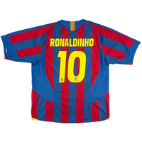 Barcelona - Home Shirt - RONALDINHO #10 - 2005/06 - Size XL - 8/10