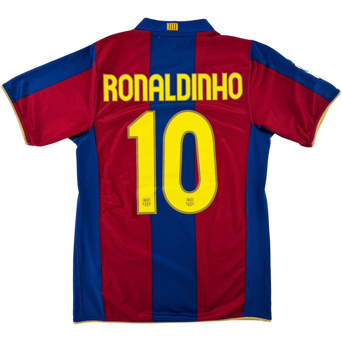 2007-08 Barcelona Thuis Shirt Ronaldinho #10 - 10/10 - (S) - Oldschool Voetbalshirts