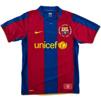 2007-08 Barcelona Thuis Shirt Ronaldinho #10 - 10/10 - (S) - Oldschool Voetbalshirts