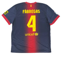 Barcelona - Home Shirt - FABREGAS #4 - 2012/13 - Size XL - 7/10