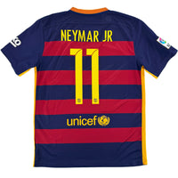 2015-16 Barcelona Thuis Shirt Neymar Jr #11 - 8/10 - (M) - Oldschool Voetbalshirts