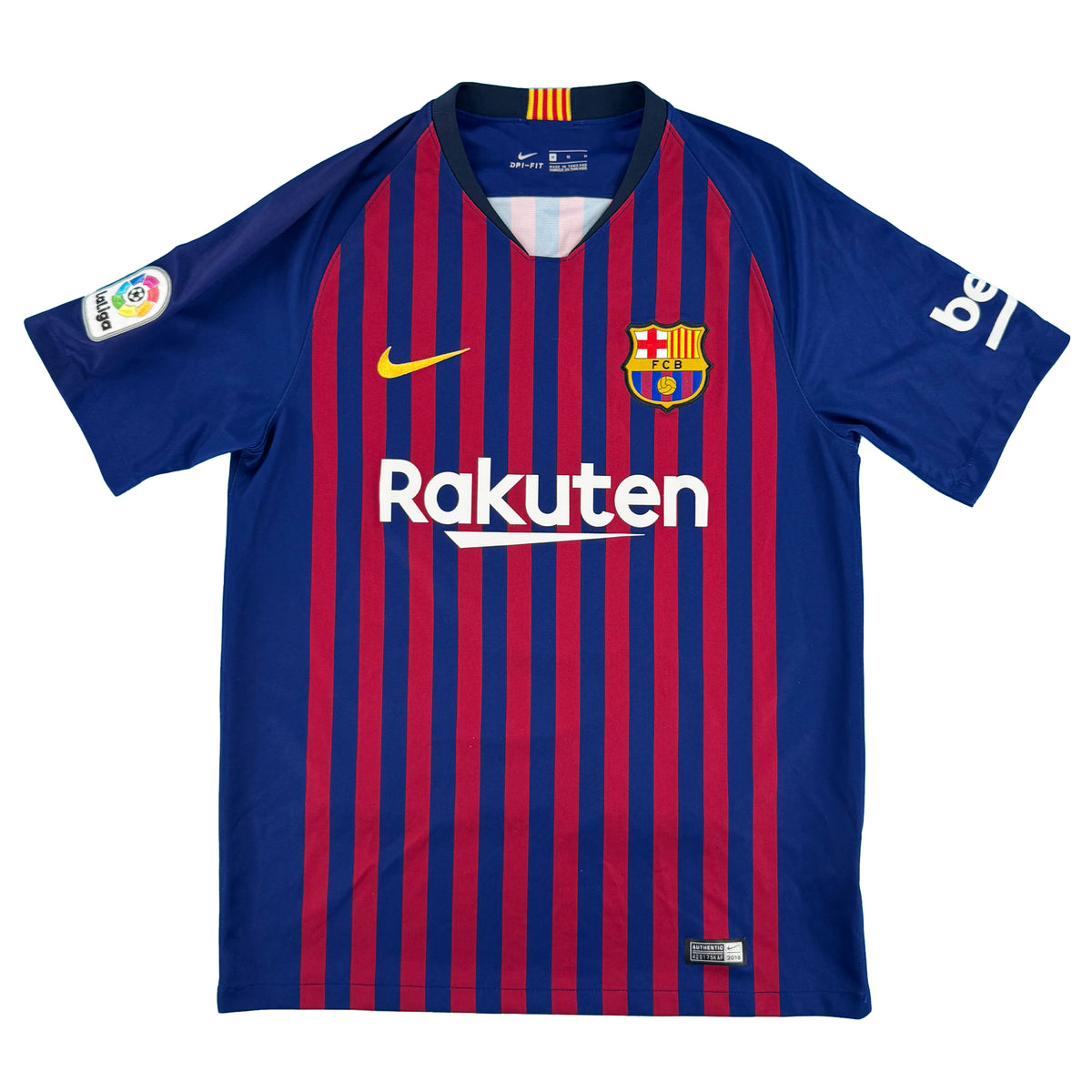 2018-19 Barcelona Thuis Shirt Suarez #9 - 9/10 - (M) - Oldschool Voetbalshirts