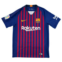 2018-19 Barcelona Thuis Shirt Suarez #9 - 9/10 - (M) - Oldschool Voetbalshirts