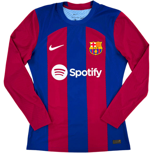 2023-24 Barcelona Player Issue Thuis Shirt Yamal #27 - 10/10 - (M) - Oldschool Voetbalshirts