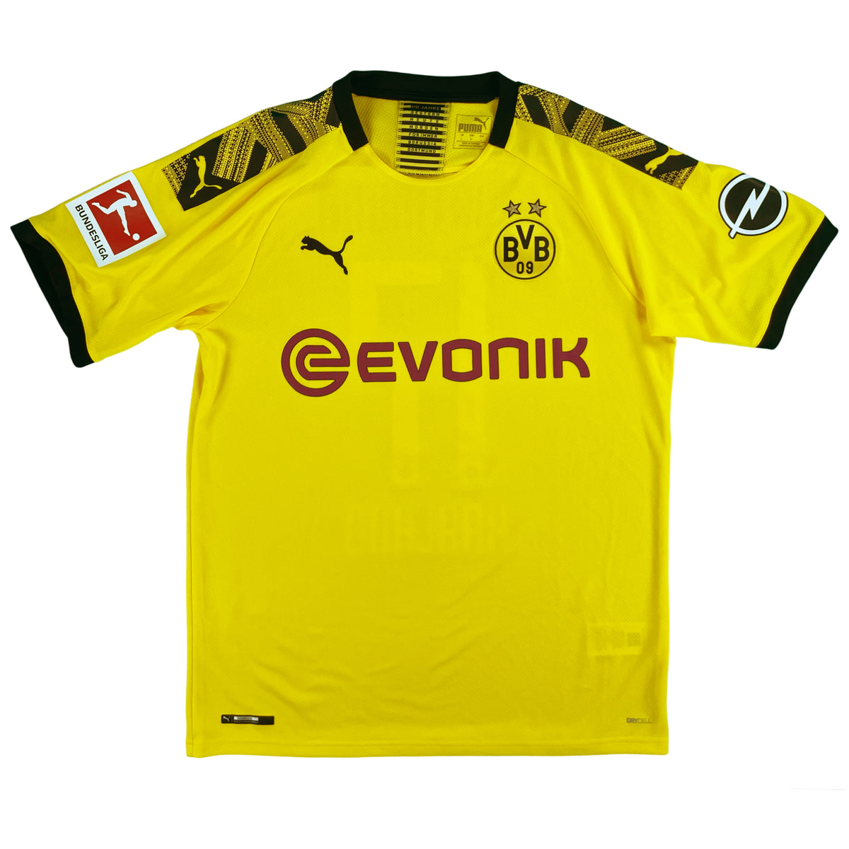 2019-20 Borussia Dortmund Thuis Shirt Haaland #9 - 9/10 - (L) - Oldschool Voetbalshirts