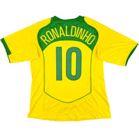 2004-06 Brazilië Thuis Shirt Ronaldinho - Oldschool Voetbalshirts