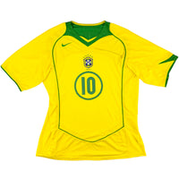 2004-06 Brazilië Thuis Shirt Ronaldinho - Oldschool Voetbalshirts