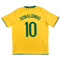 2008-10 Brazil Home Shirt Ronaldinho #10 - 10/10 - (XL)