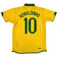 2006 Brazilië WK Thuis Shirt Ronaldinho #10 - 7/10 - (M)
