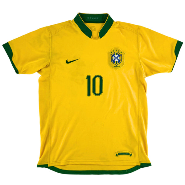 2006 Brazilië WK Thuis Shirt Ronaldinho #10 - 7/10 - (M)