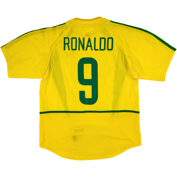 2002 Brazilië WK Thuis Shirt Ronaldo - 9/10 - (L) - Oldschool Voetbalshirts