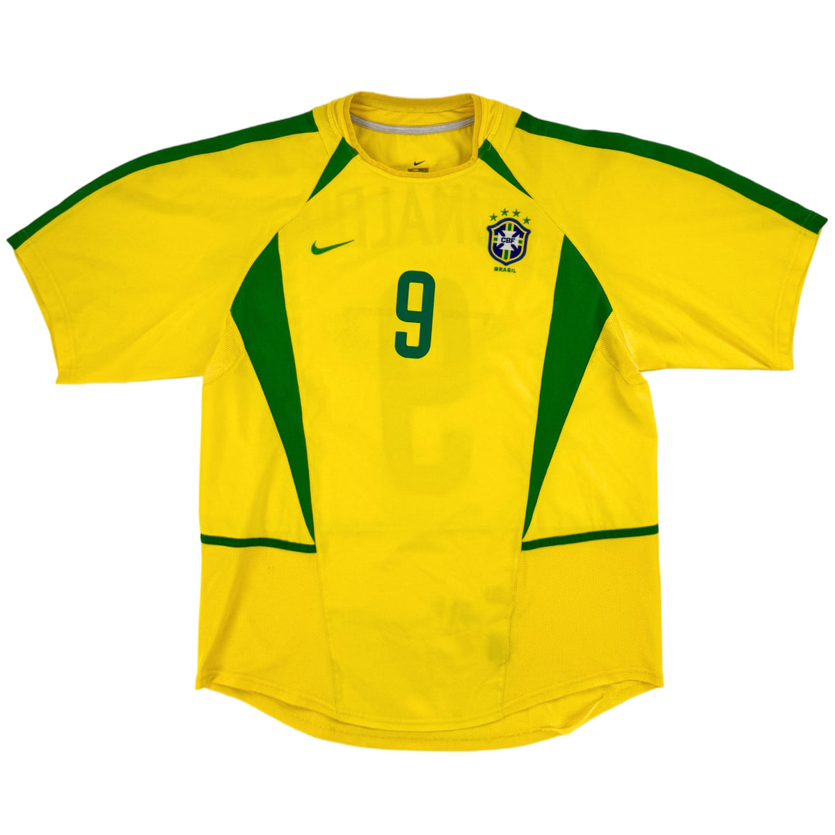 2002 Brazilië WK Thuis Shirt Ronaldo - 9/10 - (L) - Oldschool Voetbalshirts