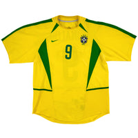 2002 Brazilië WK Thuis Shirt Ronaldo - 9/10 - (L) - Oldschool Voetbalshirts