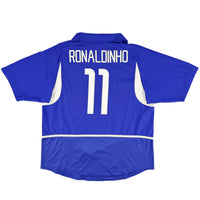 2002 Brazilie WK Uit Shirt Ronaldinho - Oldschool Voetbalshirts