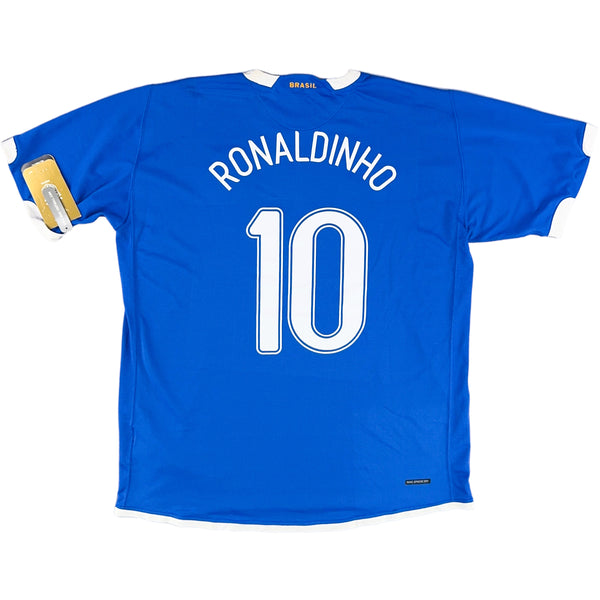 2006 Brazilië WK Uit Shirt Ronaldinho - Oldschool Voetbalshirts