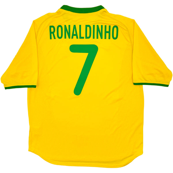 2000-02 Brazilië Thuis Shirt Ronaldinho - Oldschool Voetbalshirts