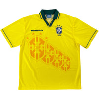 1996 Brazilië Thuis Shirt - 10/10 - (XL) - Oldschool Voetbalshirts