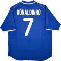 2000-01 Brazilie Uit Shirt Ronaldinho - Oldschool Voetbalshirts