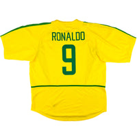 2002 Brazilie WK Thuis Shirt Ronaldo - Oldschool Voetbalshirts