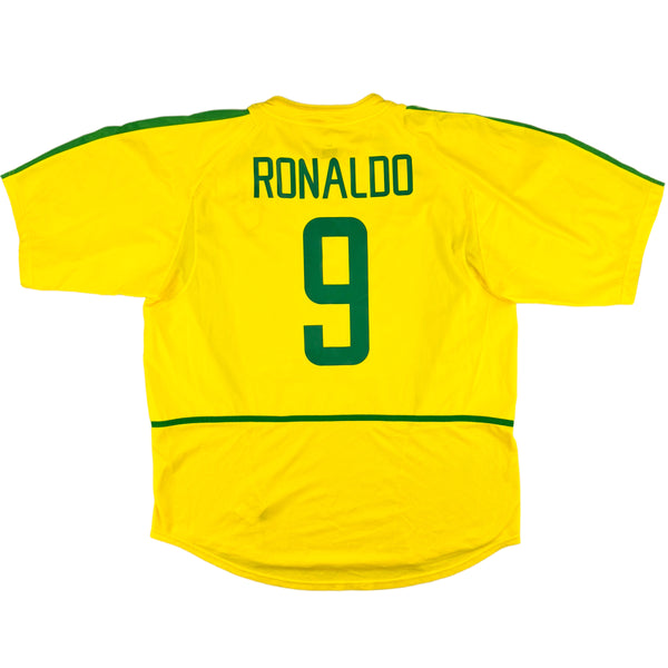 2002 Brazilie WK Thuis Shirt Ronaldo - Oldschool Voetbalshirts