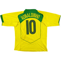 2004-06 Brazilië Thuis Shirt Ronaldinho - Oldschool Voetbalshirts
