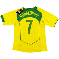 2004 Brazilië Thuis Shirt Ronaldinho #7 - Oldschool Voetbalshirts