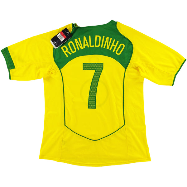 2004 Brazilië Thuis Shirt Ronaldinho #7 - Oldschool Voetbalshirts