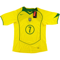 2004 Brazilië Thuis Shirt Ronaldinho #7 - Oldschool Voetbalshirts