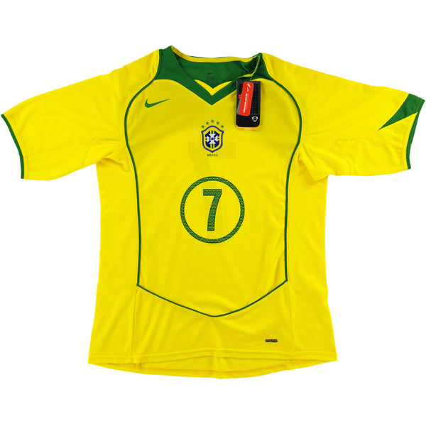 2004 Brazilië Thuis Shirt Ronaldinho #7 - Oldschool Voetbalshirts