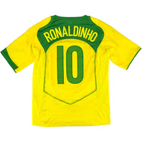 2004 Brazilië Shirt Ronaldinho Heruitgave - Oldschool Voetbalshirts