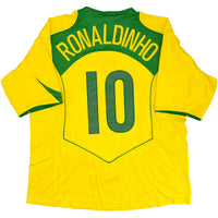 2004-06 Brazilië Thuis Shirt Ronaldinho - Oldschool Voetbalshirts