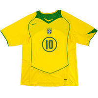 2004-06 Brazilië Thuis Shirt Ronaldinho - Oldschool Voetbalshirts