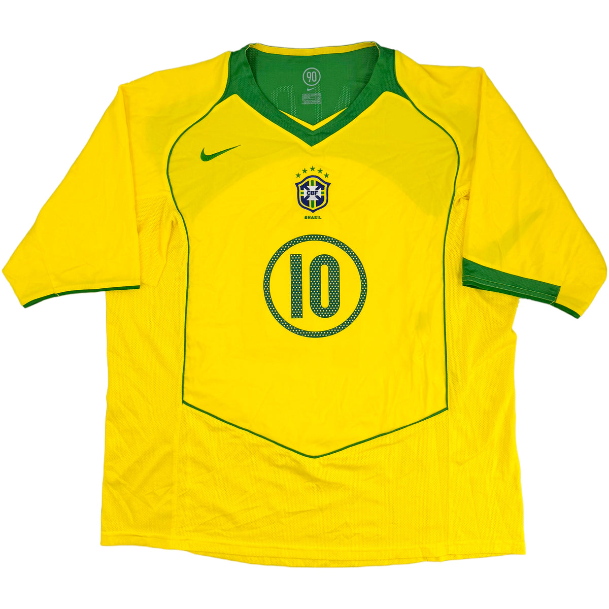 2004-06 Brazilië Thuis Shirt Ronaldinho - Oldschool Voetbalshirts