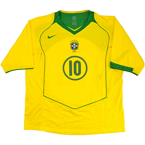 2004-06 Brazilië Thuis Shirt Ronaldinho - Oldschool Voetbalshirts