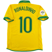 2006 Brazilië WK Thuis Shirt Ronaldinho - Oldschool Voetbalshirts
